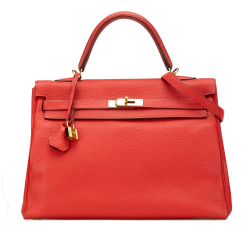 Hermès B Hermès Red Calf Leather Togo Kelly II Retourne 35 France