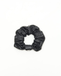 Chanel Coco Mark Rhinestone Leather Scrunchies