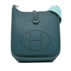 Hermès AB Hermès Blue Turquoise Calf Leather Clemence Evelyne TPM France