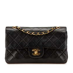 Chanel Classic Double Flap Small Matelassè Lambskin Flap Shoulder Bag Black