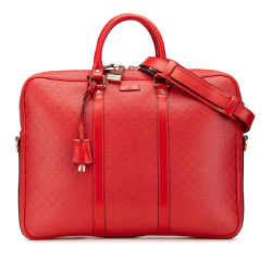 Gucci B Gucci Red Calf Leather Diamante Business Bag Italy