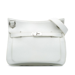 Hermès B Hermès White Calf Leather Clemence Jypsiere 34 France