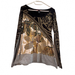 Custo Barcelona Black Label Parsley Motif long arm shirt