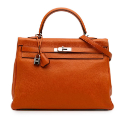 Hermès B Hermès Orange Dark Orange Calf Leather Togo Kelly II Retourne 35 France
