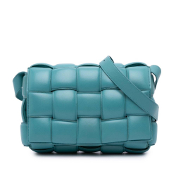 Bottega Veneta Blue Nappa Intrecciato Padded Cassette Crossbody Italy
