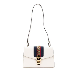Gucci AB Gucci White Calf Leather Small Sylvie Satchel Italy