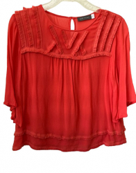 Mint Velvet Durchsichtige Bluse in Koralle