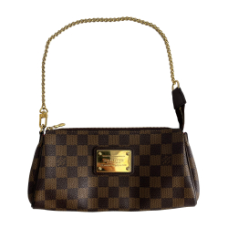 Louis Vuitton Eva Canvas Pouch Clutch Damier Ebene