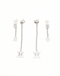 Celine Céline Triomphe Dangling Studs Earrings