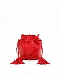 Chanel Quilted Drawstring Tassel Bucket Bag