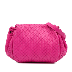 Bottega Veneta B Bottega Veneta Pink Hot Pink Nappa Leather Leather Nappa Intrecciato Flap Crossbody Italy