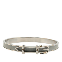 Hermès B Hermès Gray with Silver Calf Leather Palladium Plated Belt Buckle Bangle France
