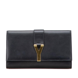 Saint Laurent B Saint Laurent Black Calf Leather Ligne Y Clutch Italy