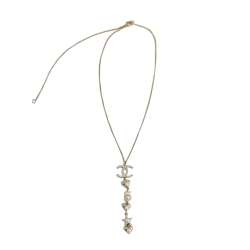 Chanel Crystal Pearls CC Metal & Faux Pearls Pedant