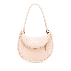 Bottega Veneta AB Bottega Veneta Pink Light Pink Nappa Leather Leather Small Nappa Intrecciato Gemelli Hobo Italy