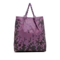 Bottega Veneta B Bottega Veneta Purple Dark Purple Calf Leather Vitello Mosaico Laque Tote Italy