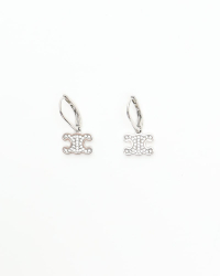 Celine Céline Triomphe Rhinestone Earrings