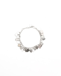 Celine Céline Silver Heart Charm Bracelet