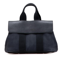 Hermès B Hermès Black Canvas Fabric Toile Valparaiso PM France