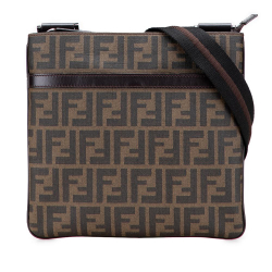 Fendi B Fendi Brown Coated Canvas Fabric Zucca Crossbody Italy