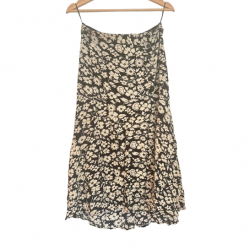 Gerard Darel Schwarzer Midirock mit beigen Blumen