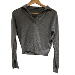 Massimo Dutti Top gris coton-soie