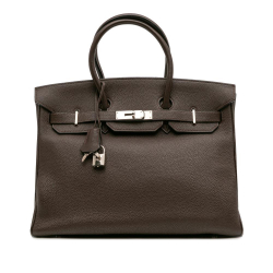 Hermès B Hermès Brown Dark Brown Calf Leather Togo Birkin Retourne 35 France