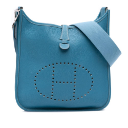 Hermès B Hermès Blue Denim Calf Leather Clemence Evelyne I 29 France
