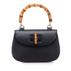 Gucci B Gucci Black Calf Leather skin Bamboo Night Italy