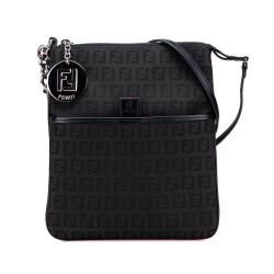 Fendi B Fendi Black Canvas Fabric Zucchino Crossbody Italy