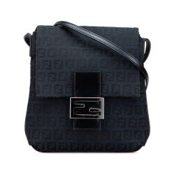 Fendi B Fendi Blue Navy Canvas Fabric Zucchino Crossbody Italy
