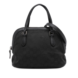 Gucci B Gucci Black Nylon Fabric Mini GG Dome Satchel Italy