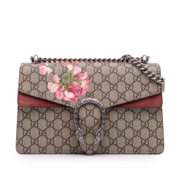 Gucci Dionysus Medium Canvas Blooms GG Flap Handbag Brown