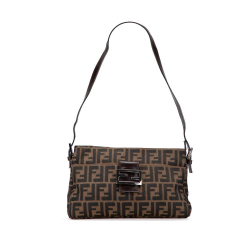 Fendi B Fendi Brown Canvas Fabric Zucca Shoulder Bag Italy