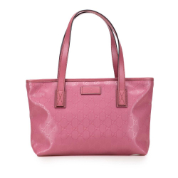 Gucci AB Gucci Pink Coated Canvas Fabric Small GG Imprime Joy Tote Italy