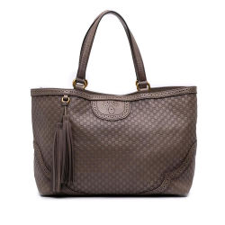 Gucci B Gucci Brown Taupe Calf Leather Microguccissima Brogue Duilio Tote Italy