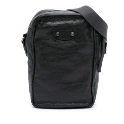 Balenciaga Green Lambskin Motocross Classic Reporter Crossbody Italy