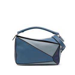 Loewe AB LOEWE Blue Calf Leather Medium Tricolor skin Puzzle Satchel Spain