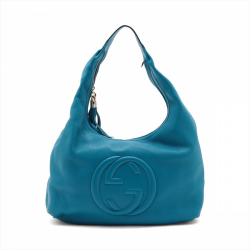 Gucci Soho Large Leather Hobo Shoulder Bag Blue