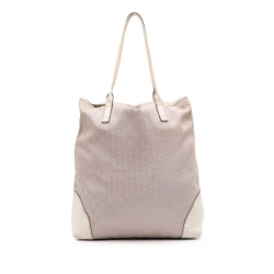 Gucci B Gucci Gray with White Canvas Fabric GG Tote Italy