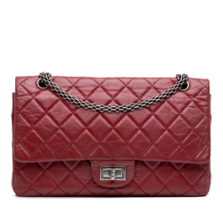 Chanel 2.55 Reissue Maxi Lambskin Leather Matelassè Flap Shoulder Bag Red