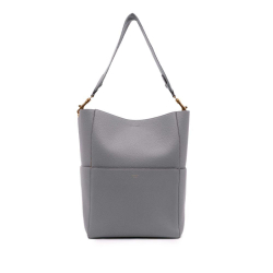 Celine B Celine Gray Calf Leather Medium Seau Sangle Bucket Bag Italy