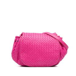 Bottega Veneta B Bottega Veneta Pink Hot Pink Nappa Leather Leather Nappa Intrecciato Flap Crossbody Italy