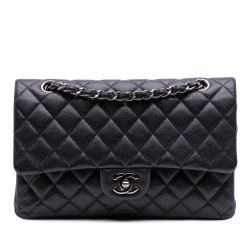Chanel AB Chanel Black Caviar Leather Leather Medium Classic Caviar Double Flap France