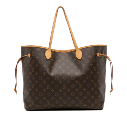 Louis Vuitton Neverfull GM Canvas Shopper Shoulder Bag Brown