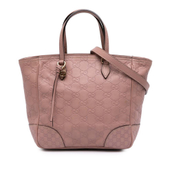 Gucci B Gucci Pink Light Pink Calf Leather Small Guccissima Bree Satchel Italy