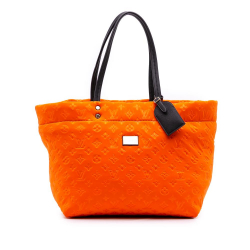 Louis Vuitton B Louis Vuitton Orange with Black Chemical Fiber Fabric Monogram Embossed Neoprene Scuba MM Italy