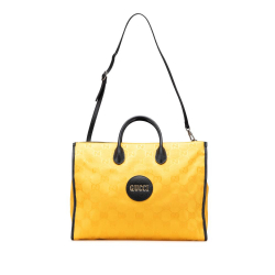 Gucci AB Gucci Yellow with Black Nylon Fabric GG Econyl Off The Grid Convertible Tote Italy