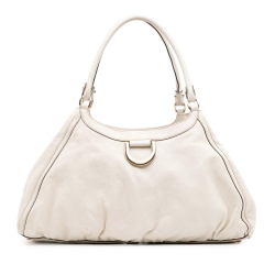 Gucci B Gucci White Ivory Calf Leather Abbey D Ring Shoulder Bag Italy