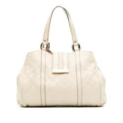 Gucci B Gucci White Calf Leather Guccissima New Ladies Tote Italy